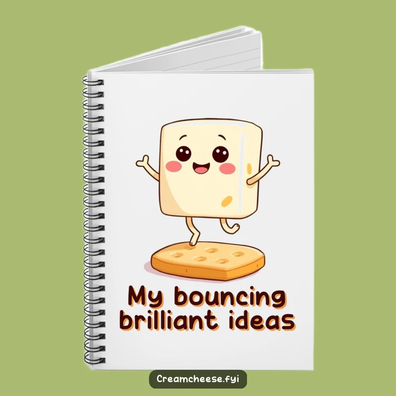 Funny Cream Cheese Notebook: Jot Down Recipes with a Joyful Foodie Friend
