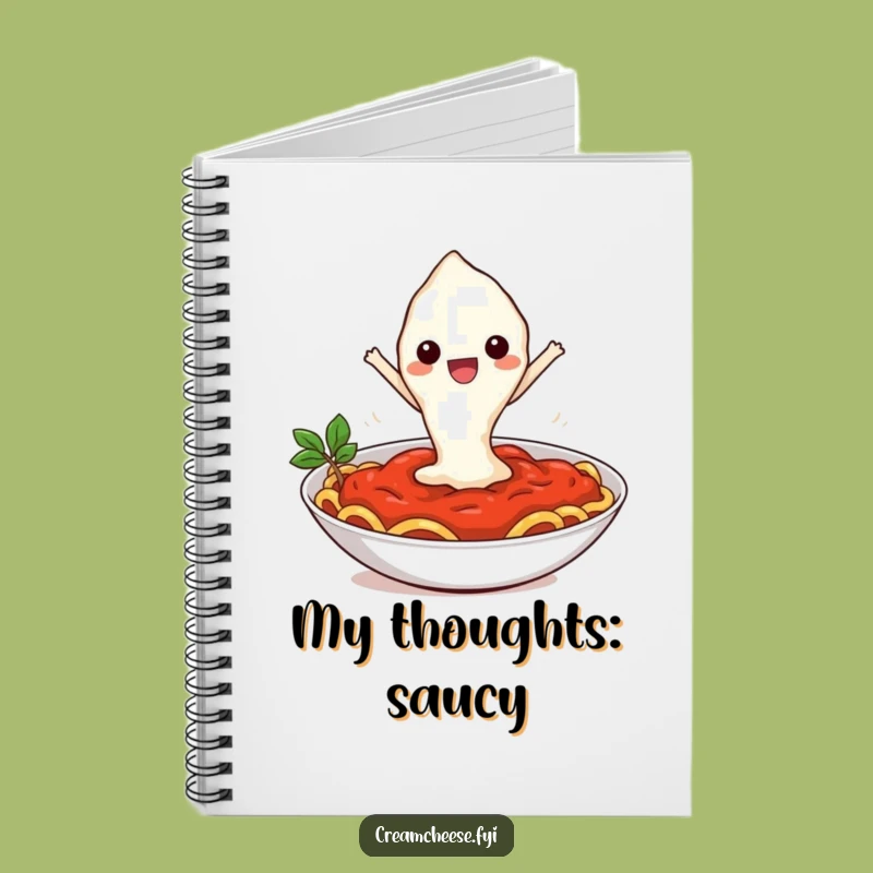 Funny Cream Cheese Pasta Leap Notebook: Cartoon Idea Journal Gift