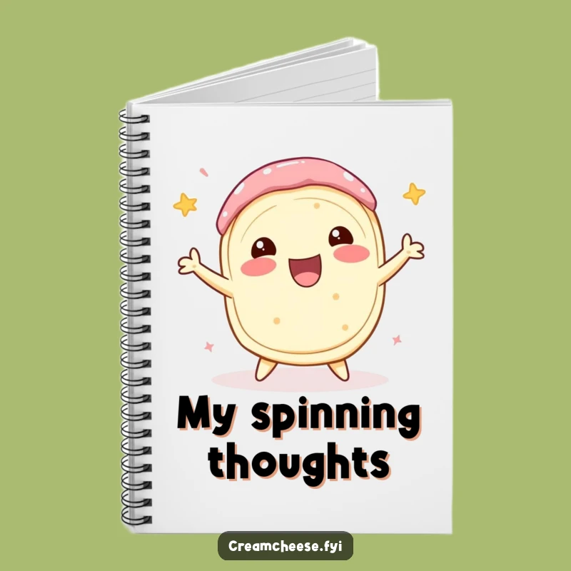 Funny Cream Cheese Roll Spin Notebook: Delighted Dairy Journal, Perfect Gift