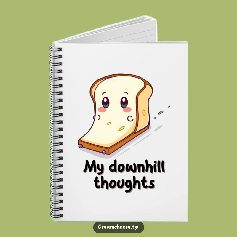 Funny Cream Cheese Toast Slide Notebook - Eager Journal for Ideas, Gift