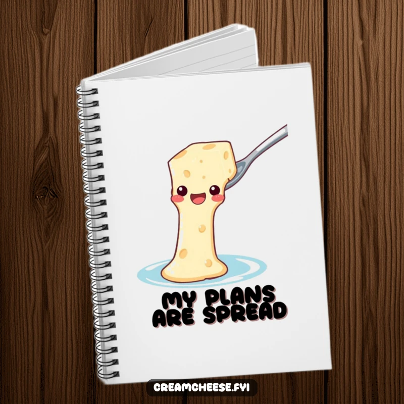 Funny Notebook: Cream cheese sliding down a spoon waterslide, a humorous journal for foodies.