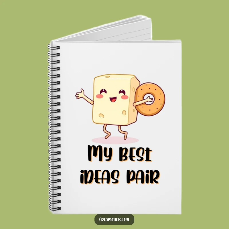 Funny Cream Cheese & Bagel Notebook: Joyful Planner, Breakfast Journal, Cute Gift