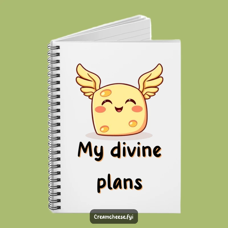 Funny Flying Cheese Notebook: Grinning Winged Journal Pages