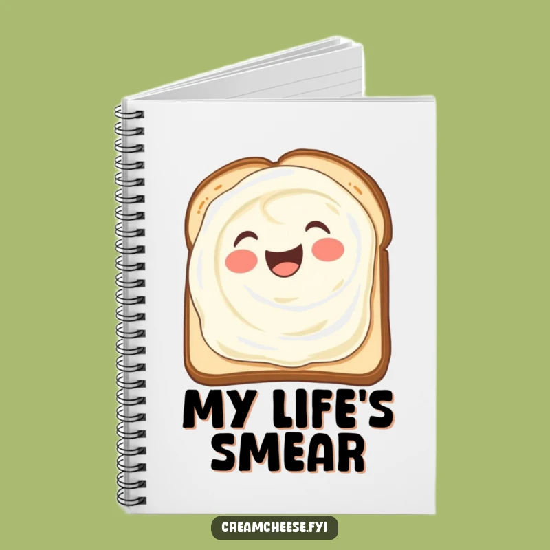 Funny Cream Cheese Smear Notebook: Joyful Toast Spread Journal, Creative Hilarious Gift