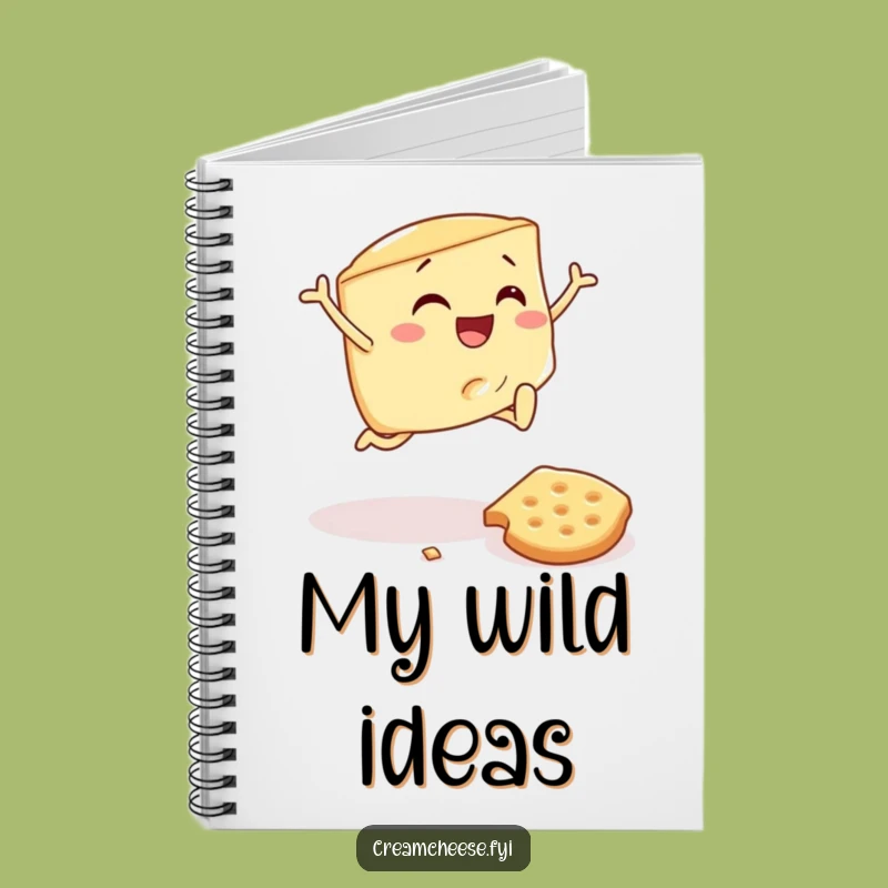 Funny Cream Cheese Wedge Notebook - Hilarious Journal for Notes, Perfect Gift