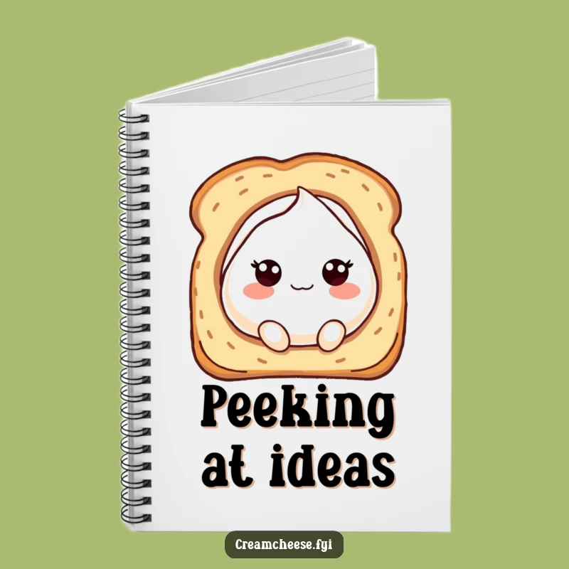 Funny Cream Cheese Peek Notebook: Bubbly Character Journal, Creative Hilarious Gift