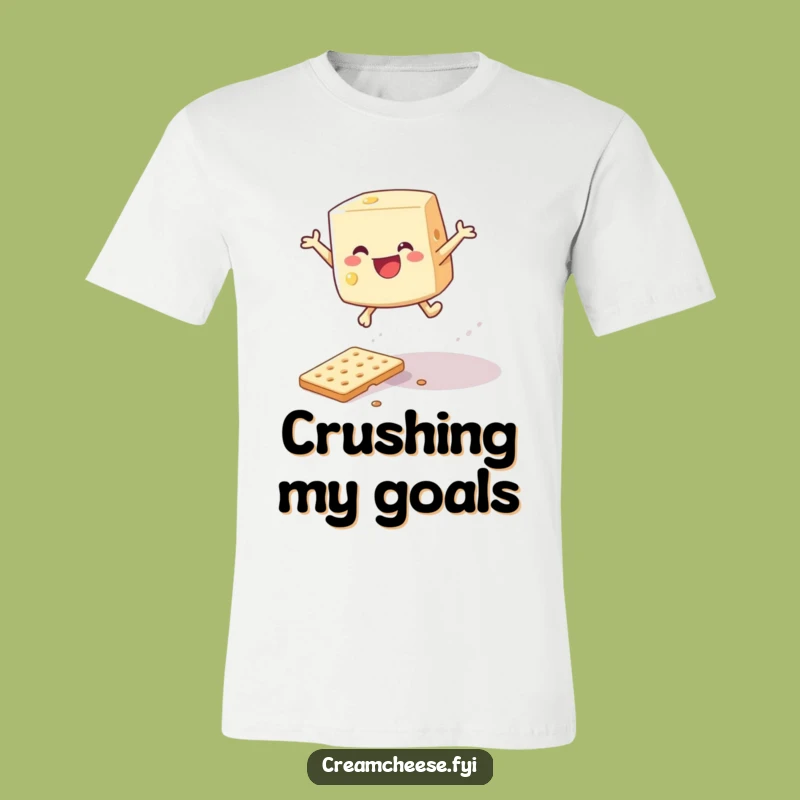 Funny Cream Cheese Leap T-Shirt: Conquer Challenges with Humor