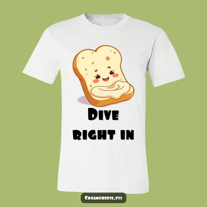 Funny Baguette Cream Cheese T-Shirt: Wear Your Love for Carbs with this Humorous Tee