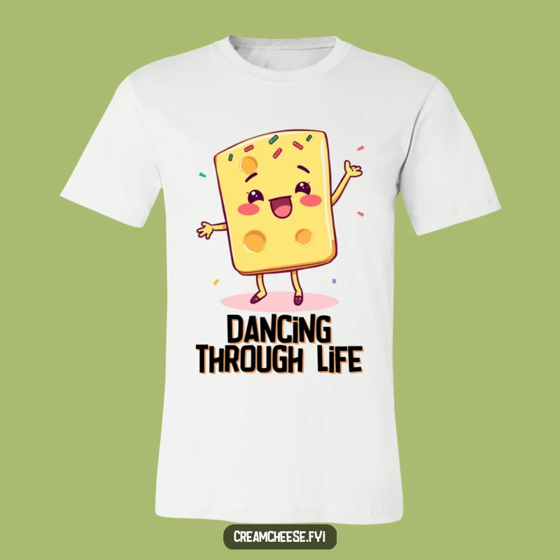 Funny Cheese Slice T-Shirt: Happy Sprinkle Dance Tee for Gifts
