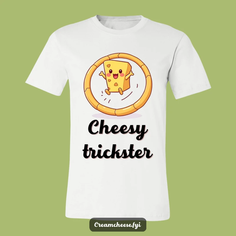 Funny Cheese Wedge T-Shirt: Breadstick Hoop Leap, Comical Snack Gift Apparel!