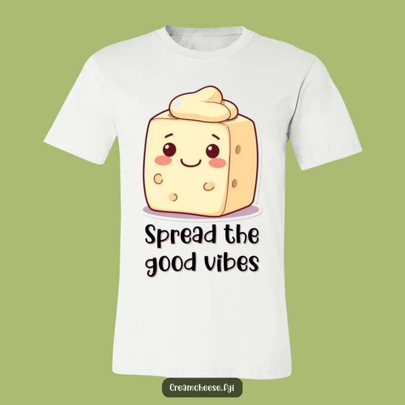 Funny Cream Cheese Block T-Shirt Welcoming Smile Character Tee
