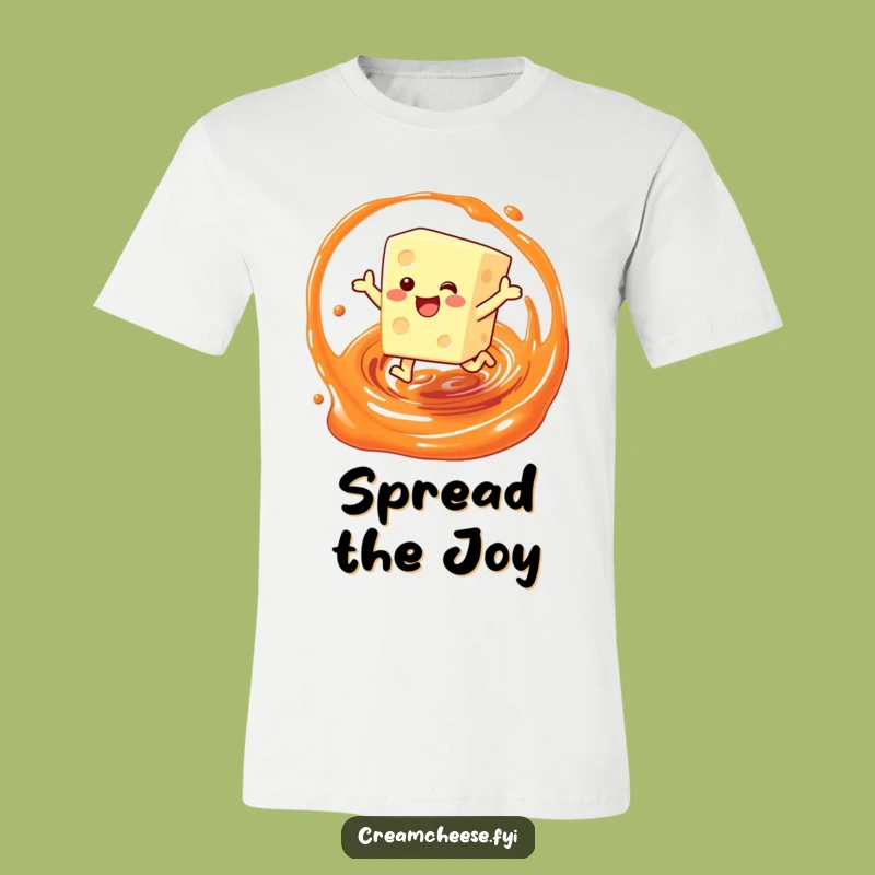 Funny Cream Cheese Jam Leap T-Shirt: Joyful Breakfast Character Tee for Spread Fans