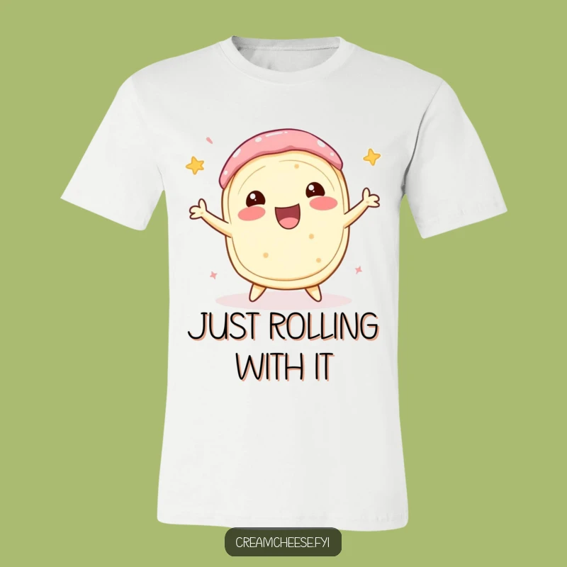 Funny Cream Cheese Roll Spin T-Shirt: Delighted Dairy Shirt, Perfect Gift
