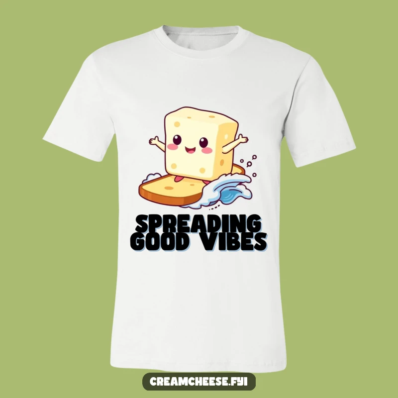 Funny Cream Cheese Surfer T-Shirt: Hilarious Toast Wave Graphic Tee Gift