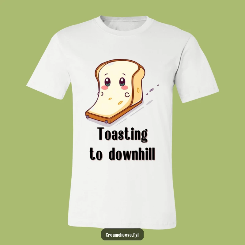 Funny Cream Cheese Toast Slide T-Shirt - Eager Descent Design, Fun Gift