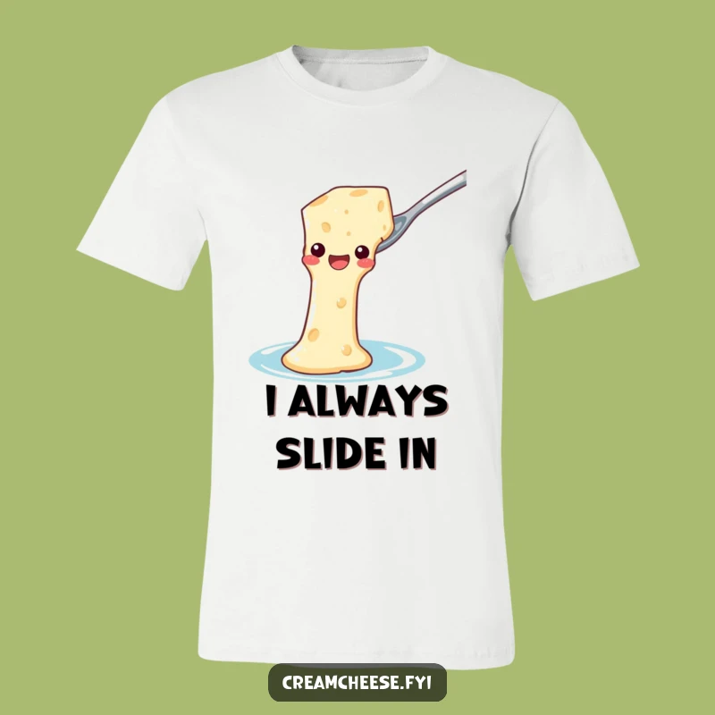 Funny Cream Cheese Waterslide T-Shirt: Hilarious Foodie Apparel Gift