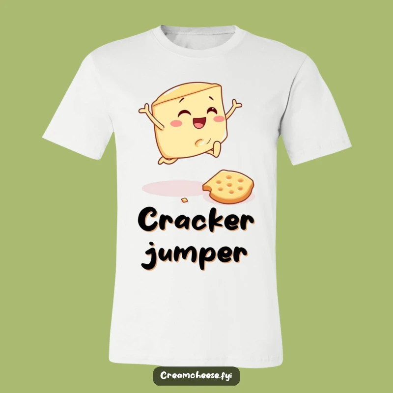 Funny Cream Cheese Wedge Leaping T-Shirt - Hilarious Foodie Graphic Tee, Perfect Gift