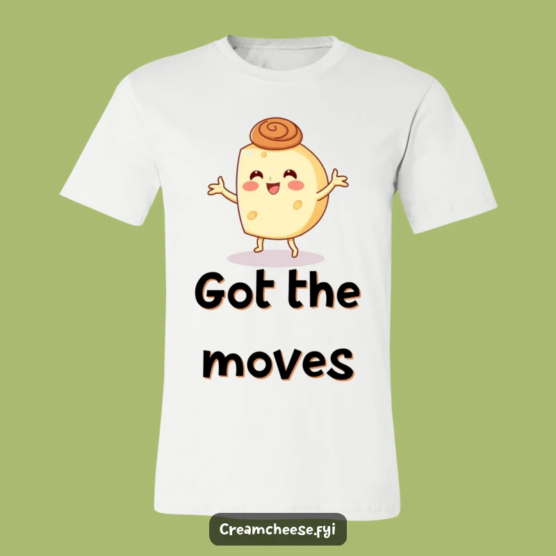 Funny Cream Cheese Dance T-Shirt: Swirly Fun Tee