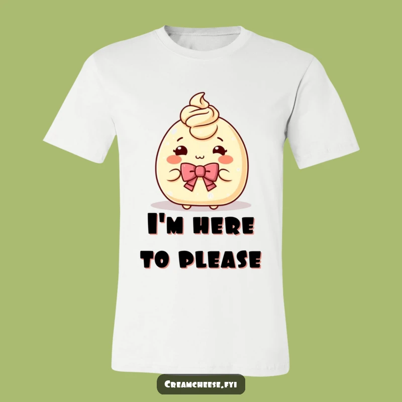Funny Cream Cheese Bow T-Shirt: Wearable Humor with a Gracious Spread