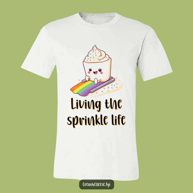 Funny Cream Cheese Sprinkle Slide T-Shirt: Adventure Tee