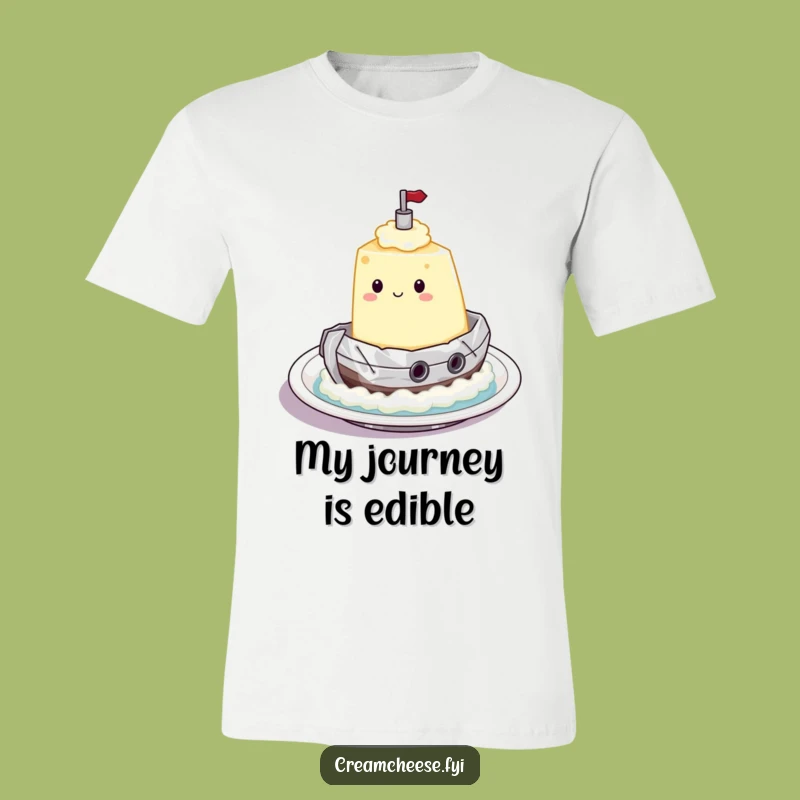 Funny Cream Cheese Tugboat T-Shirt: Wear Your Breakfast Voyage with Pride