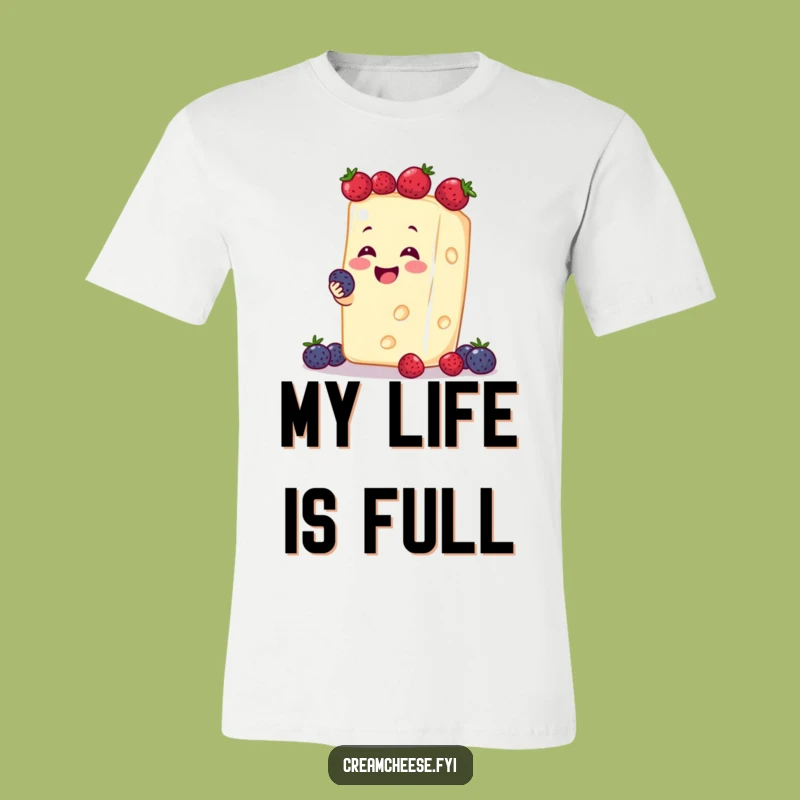 Funny Cream Cheese Berry Juggling T-Shirt: Joyful Tee for Dairy Enthusiasts