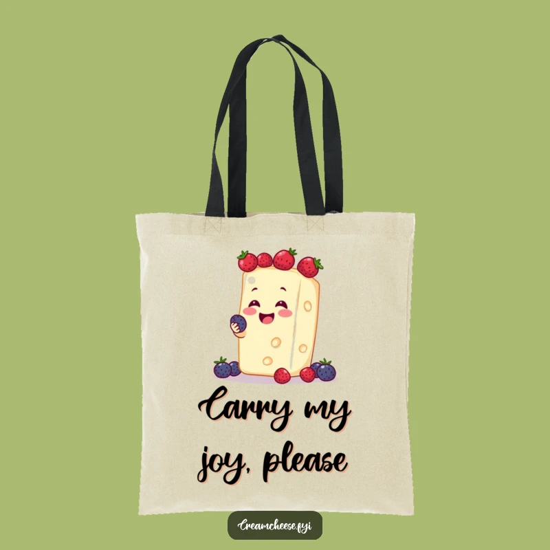 Funny Cream Cheese Berry Juggling Tote Bag: Carry Joy Anywhere!