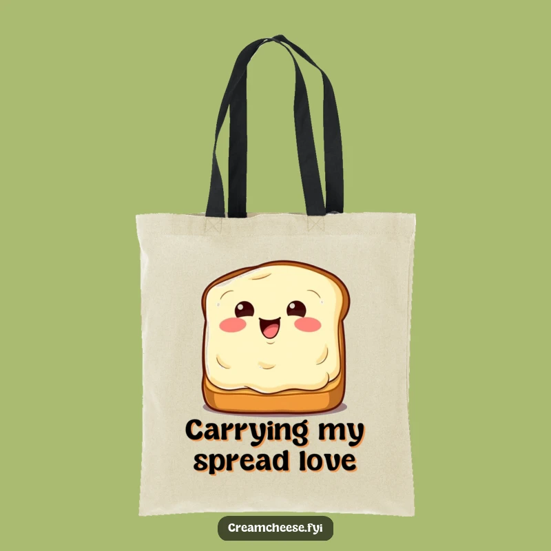 Funny Winking Cream Cheese Tote Bag: Carry Your Essentials with Toasty Flair