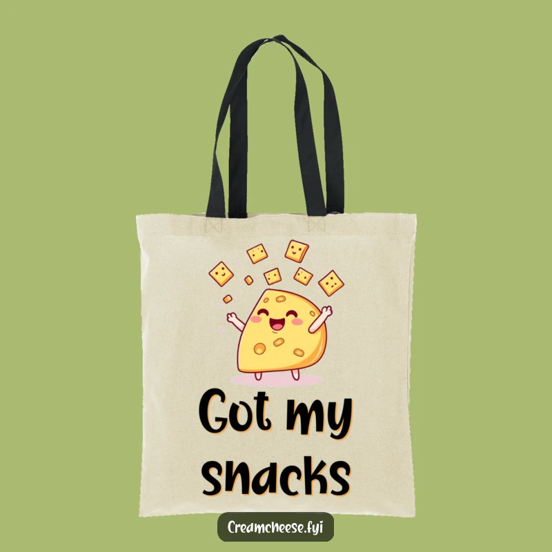 Funny Cheese Wedge Tote Bag: Whimsical Cracker Juggling Everyday Style