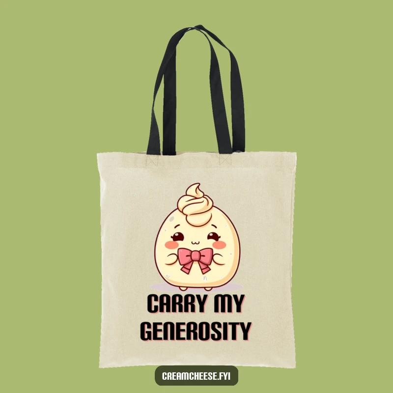Funny Cream Cheese Bow Tote Bag: Carry Charm and Spreadable Smiles