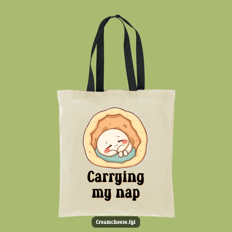 Funny Cream Cheese Nap Tote Bag: Sleepy Snack Companion - Carry Your Essentials