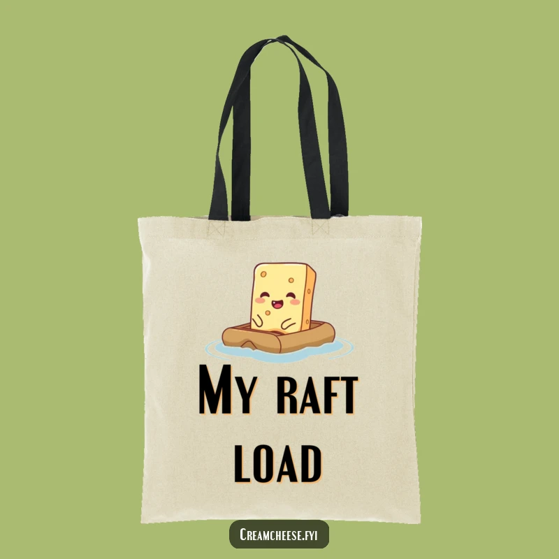Funny Cream Cheese Raft Tote Bag - Carry Your Snacks With Giggles