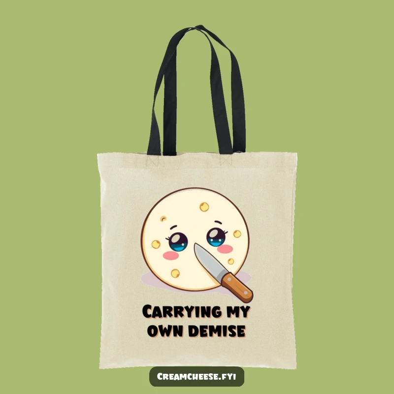 Funny Cream Cheese Slice Tote Bag: Carry Your Laughs in Style