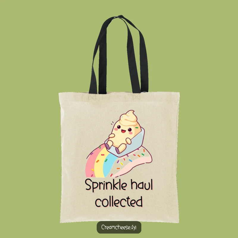 Funny Cream Cheese Sprinkle Tote Bag - Carry Your Fun Down the Slope