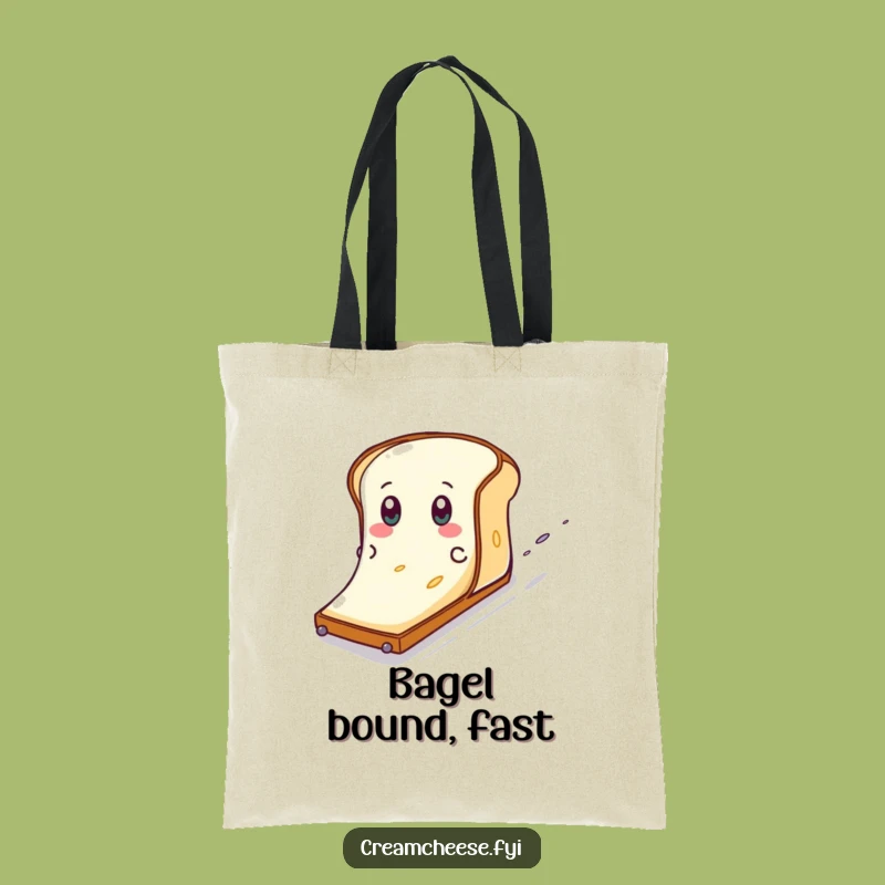 Funny Cream Cheese Toast Slide Tote Bag - Eager Descent Carryall, Gift
