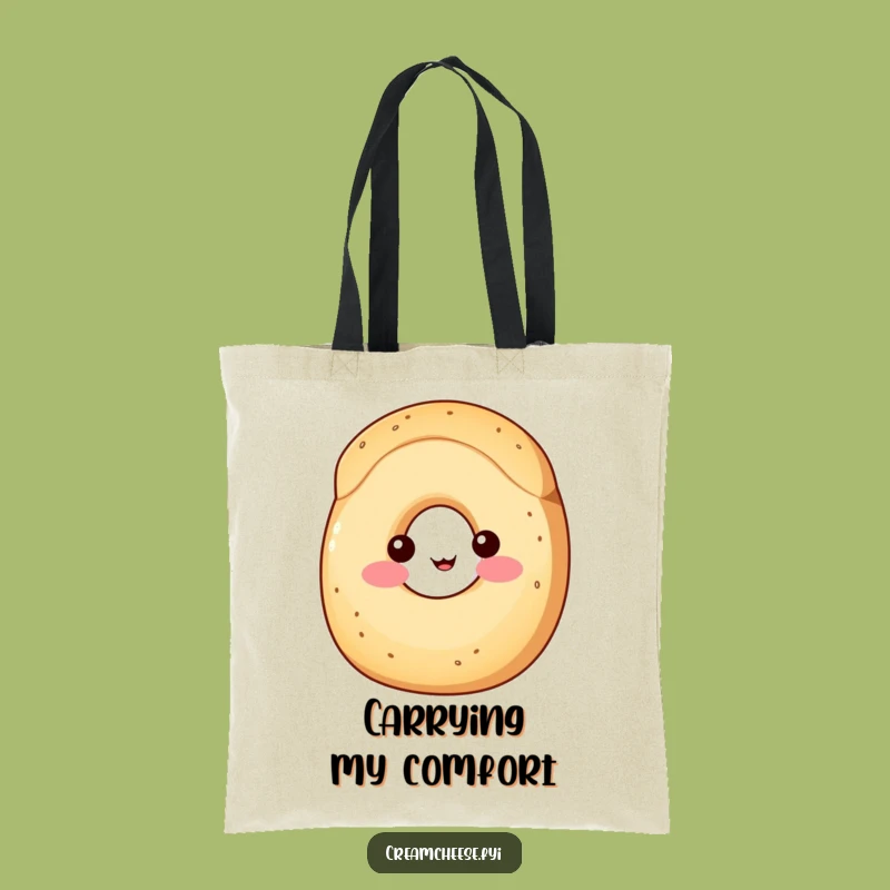 Funny Cream Cheese Tote Bag: Carry Shy Wedge & Bagel, Great Funny Gift!