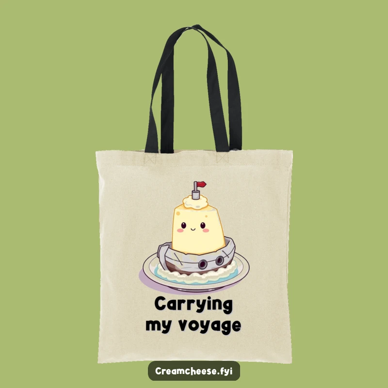 Funny Cream Cheese Tugboat Tote Bag: Carry Your Voyage with Style