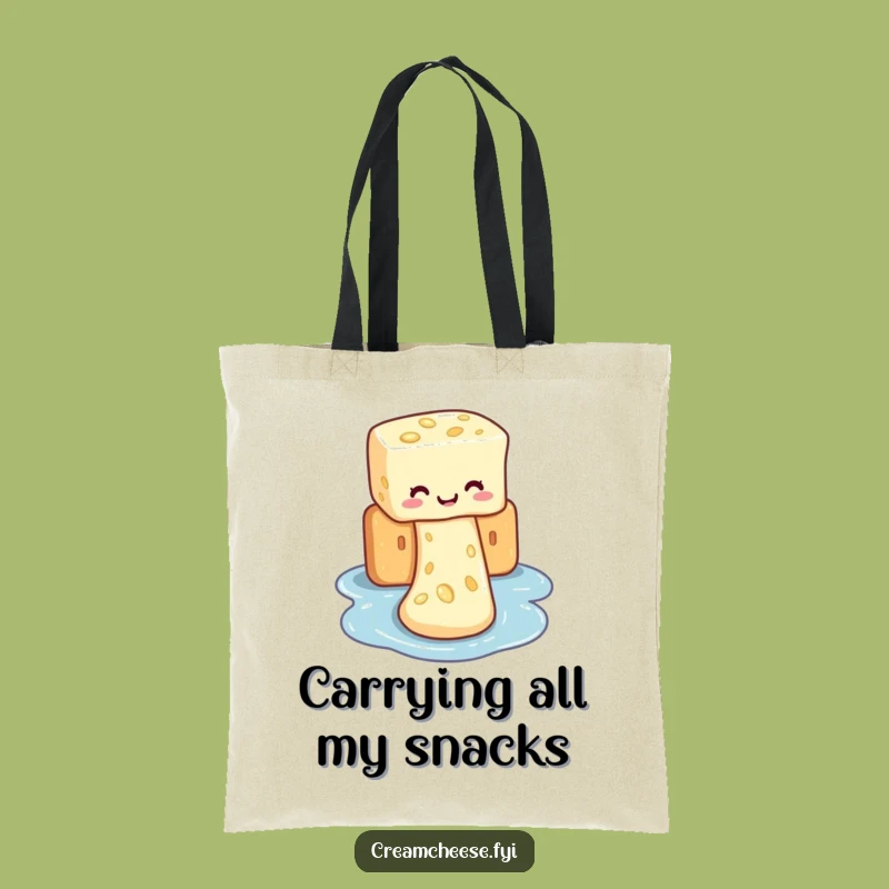 Funny Cream Cheese Waterslide Tote Bag: Carry Your Essentials with Cheesy Style
