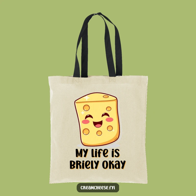 Funny Winking Cheese Slice Tote Bag - Your Go-To Humorous Carry-All