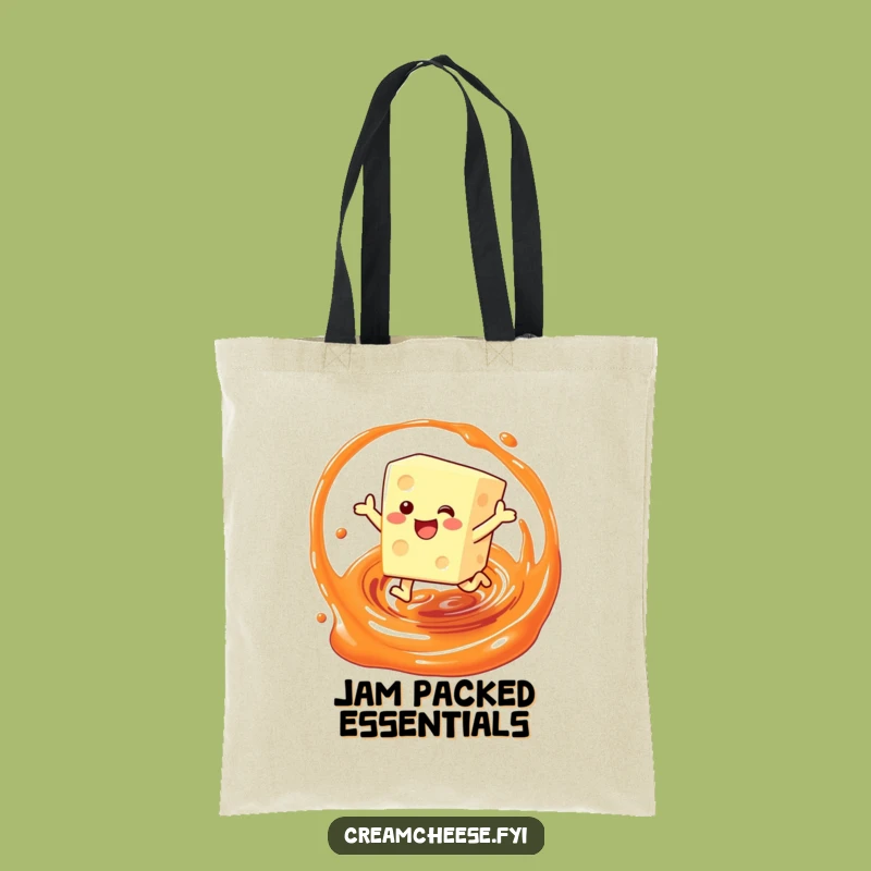 Funny Cream Cheese Jam Leap Tote Bag: Carry Your Joyful Breakfast Around