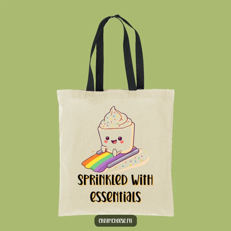 Funny Cream Cheese Sprinkle Slide Tote: Carry Your Fun!